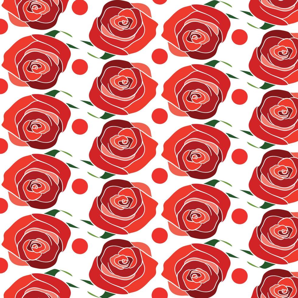 seamless pattern of roses vector