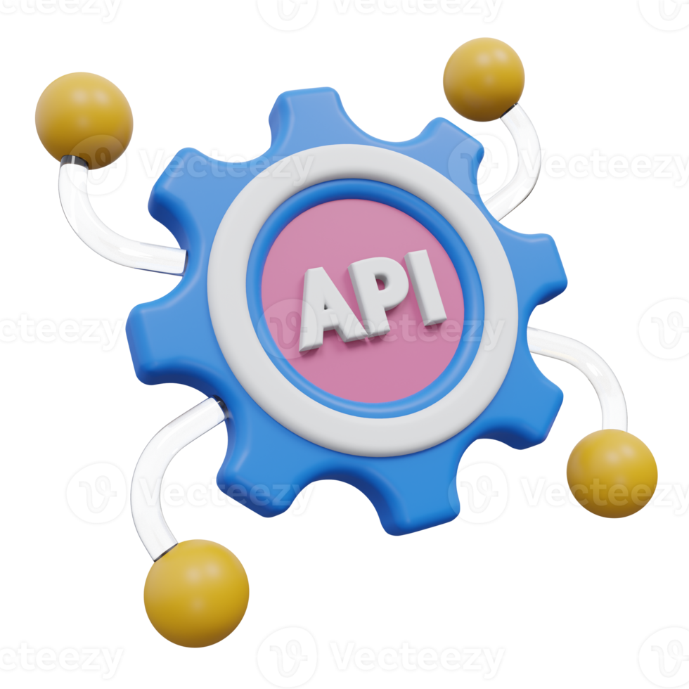 api setting 3d rendering, transparent backgorund, design and development png