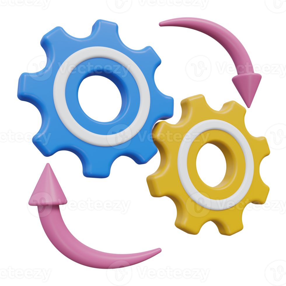 work process 3d rendering, transparent backgorund, design and development png