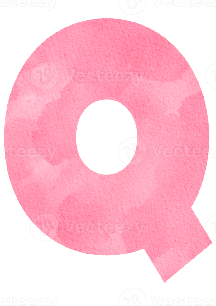 rosado acuarela dibujos animados Inglés alfabeto, letra q para niños y educación png