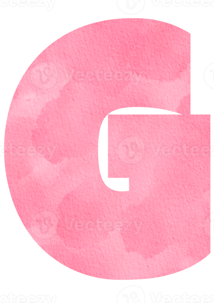 Pink Watercolor Cartoon English Alphabet, Letter G For Kids And Education png