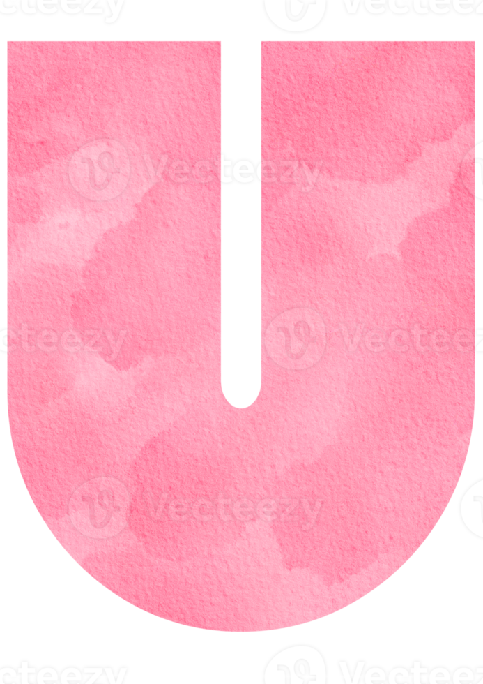 rosa vattenfärg tecknad serie engelsk alfabet, brev u för barn och utbildning png