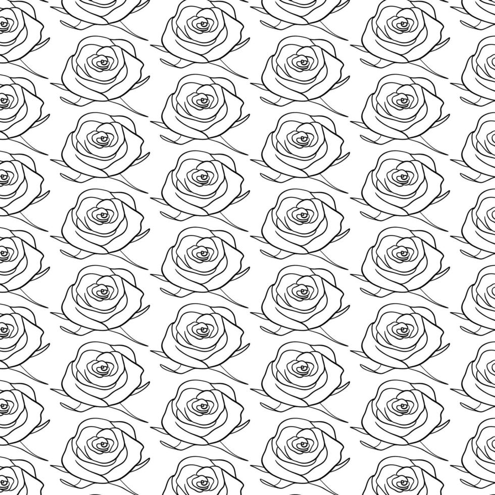 seamless pattern of roses vector