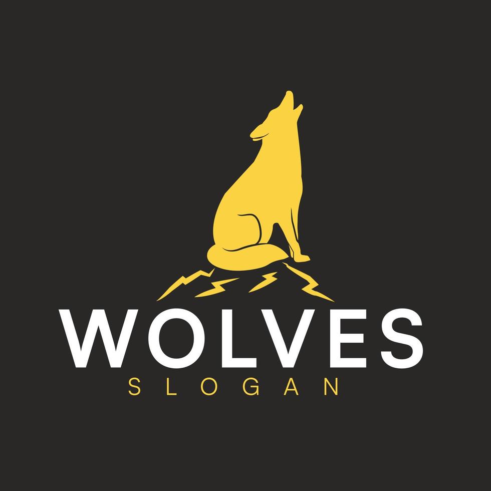 Wolf silhouette logo concept. Howling predator sign vector