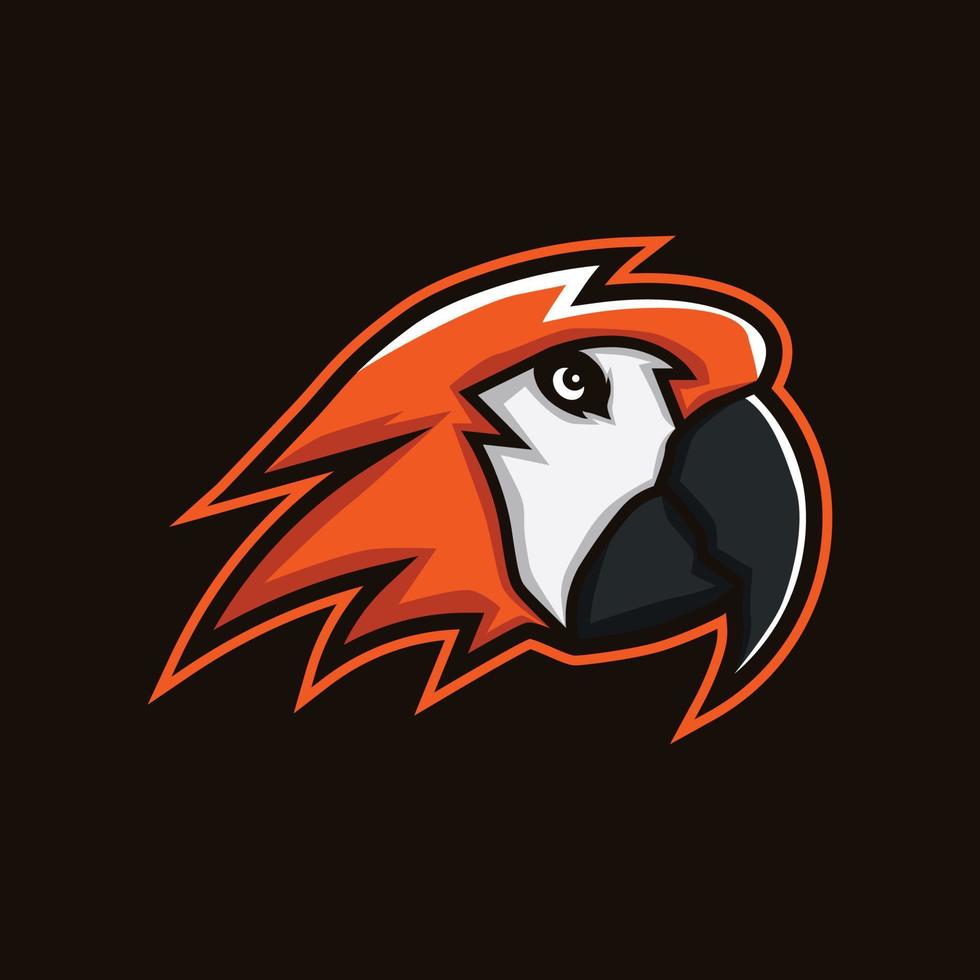 guacamayo esports juego de azar logo vector diseño