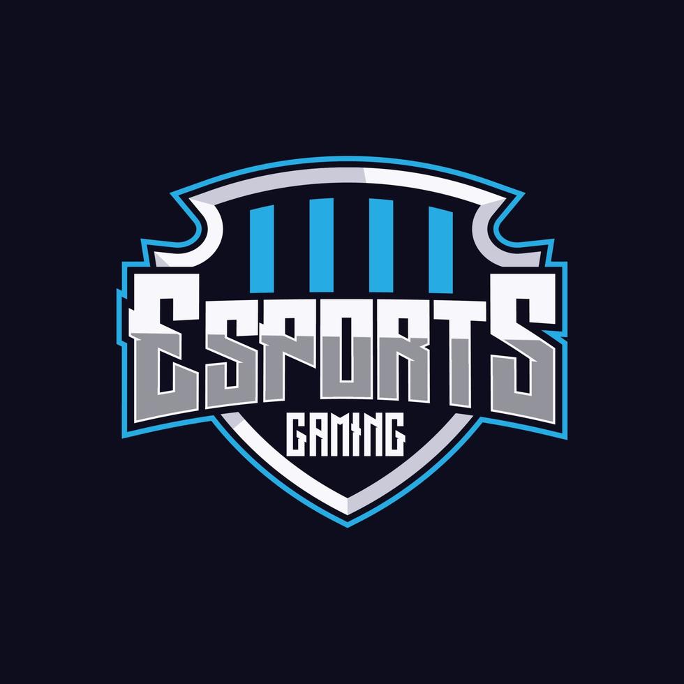 Esports logo design with the shield for gaming and sports logo vector