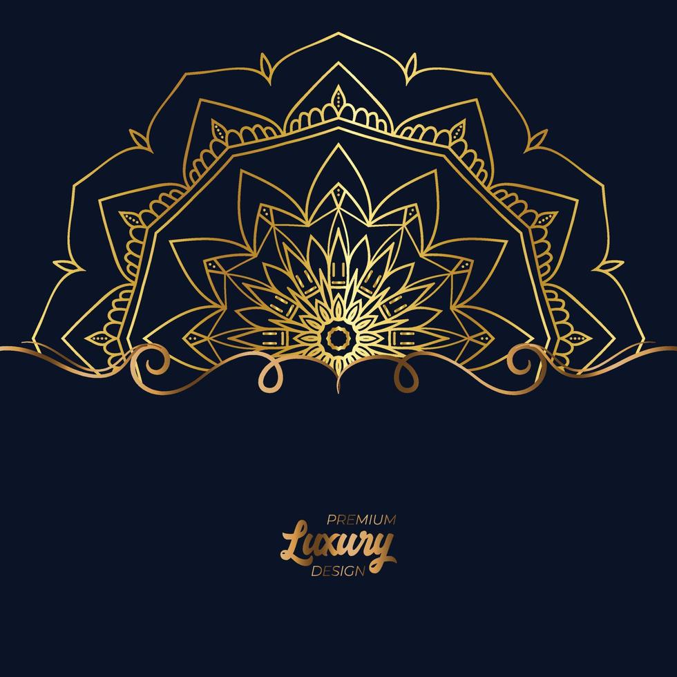 Luxury mandala background with golden arabesque pattern vector