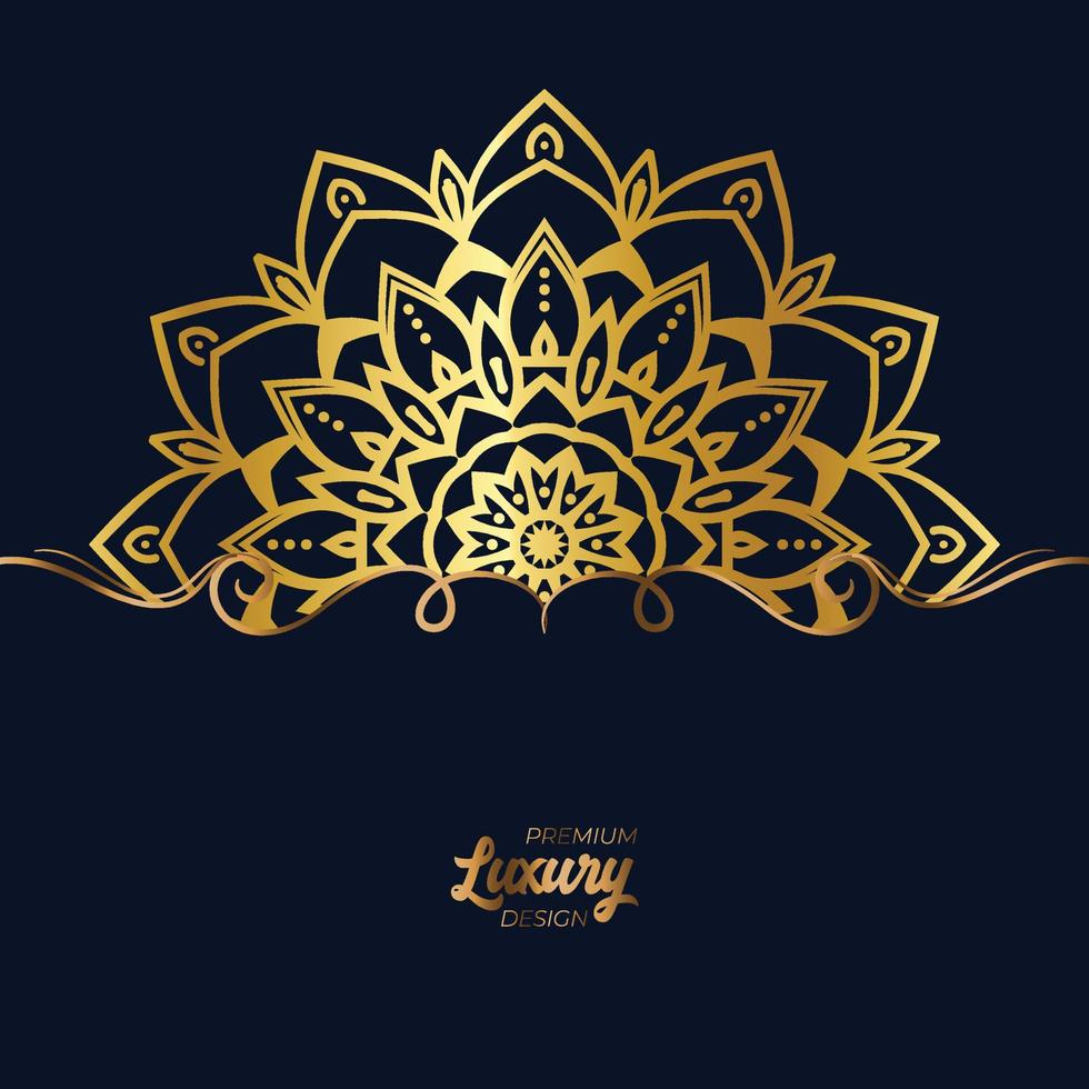 Luxury mandala background with golden arabesque pattern vector