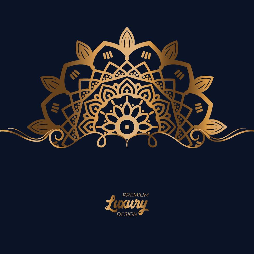 Fondo de mandala de lujo con patrón arabesco dorado vector