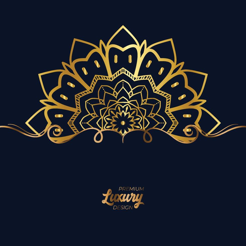 Luxury mandala background with golden arabesque pattern vector