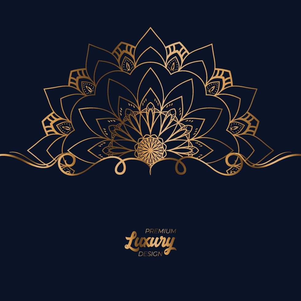 Luxury mandala background with golden arabesque pattern vector