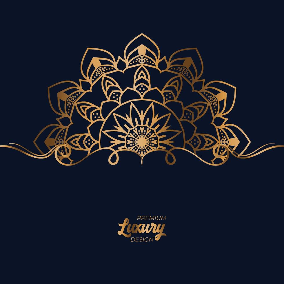 Luxury mandala background with golden arabesque pattern vector