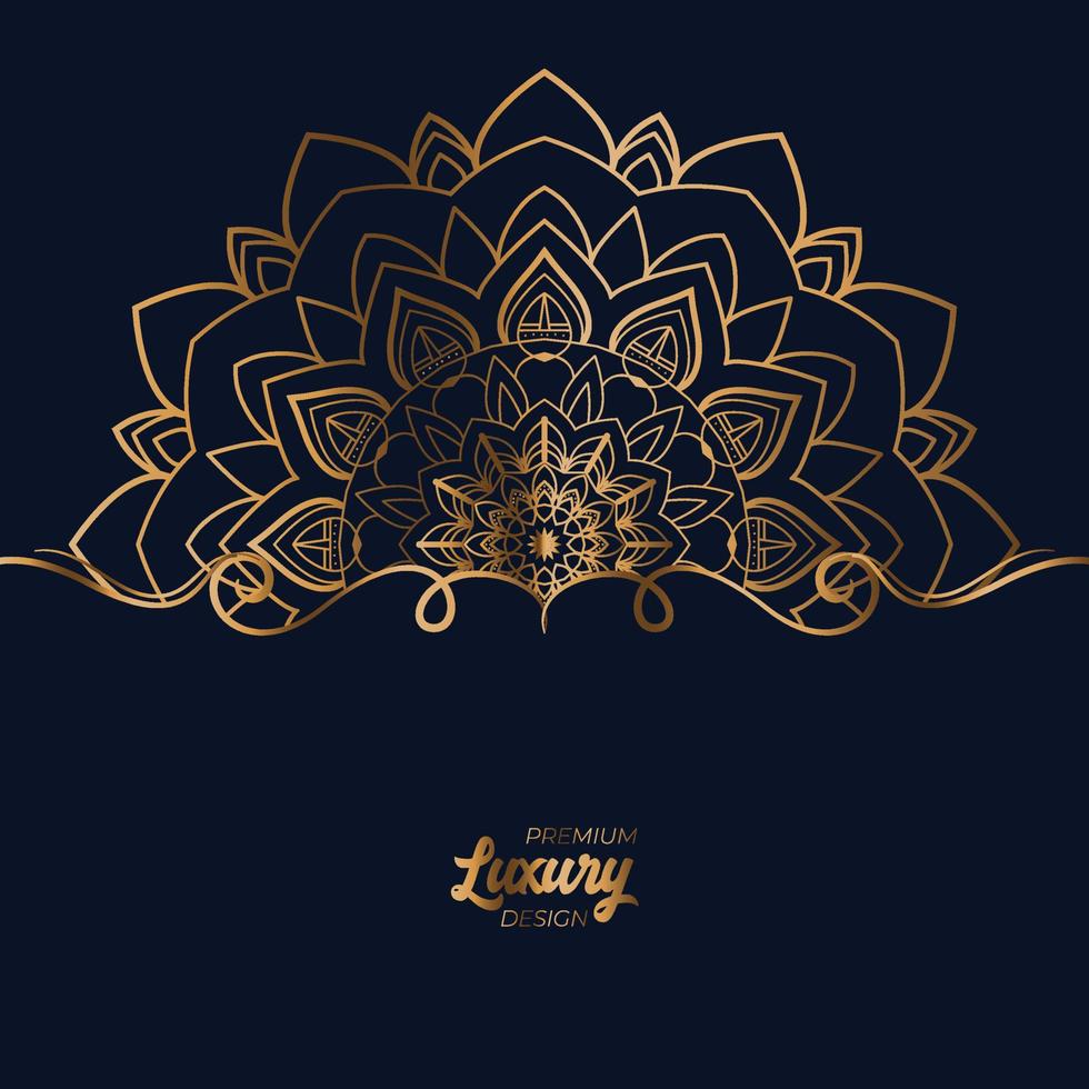Luxury mandala background with golden arabesque pattern vector