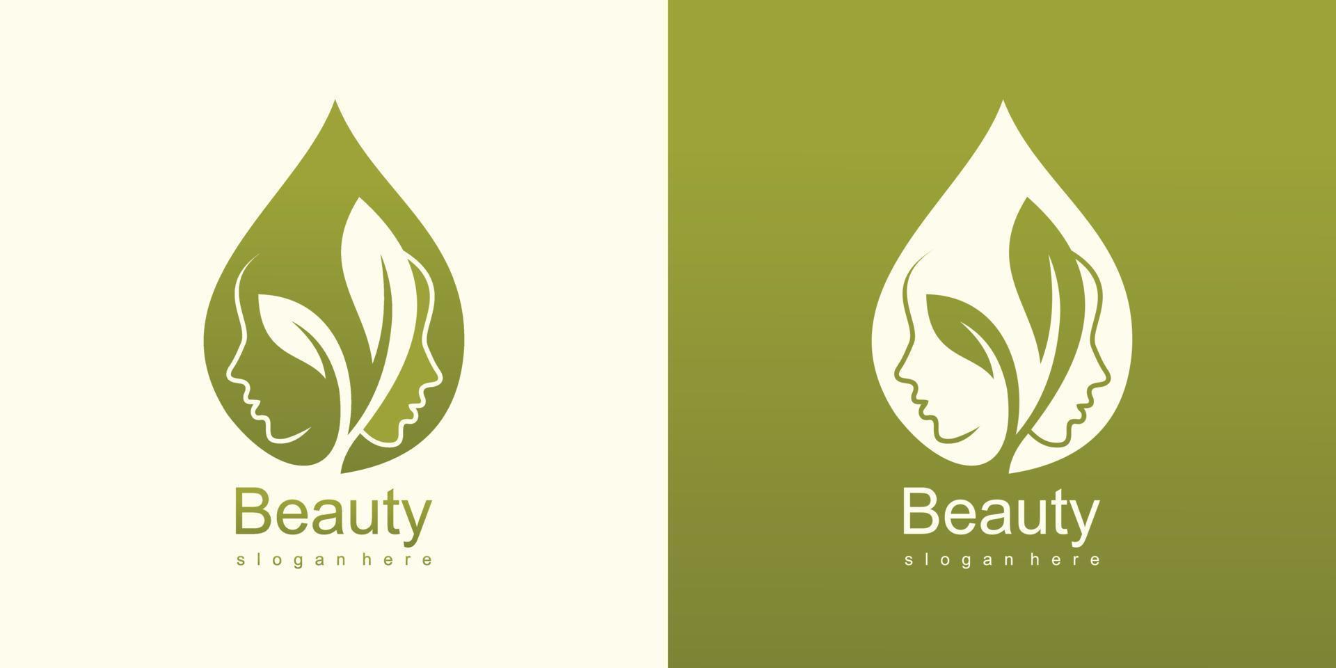Beauty woman logo design vector for spa
