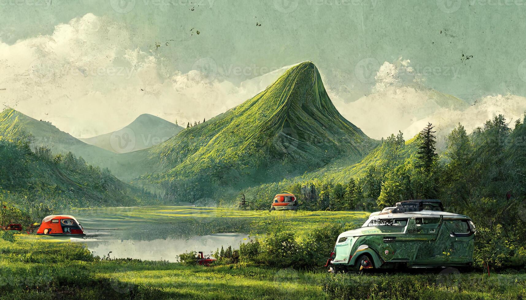 Beautiful landscapes of iceland while travelling. photo