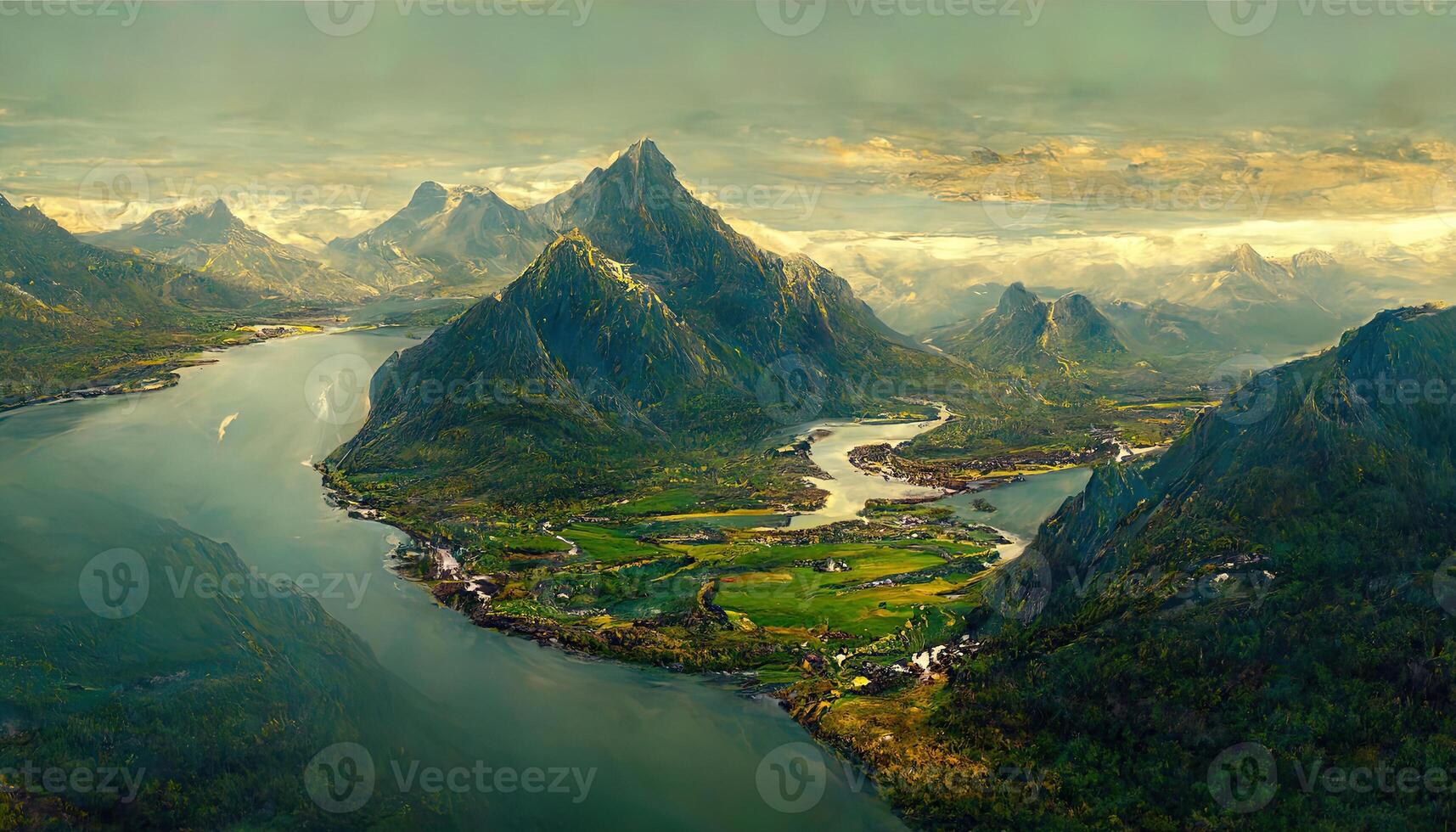 Aerial view of the vouglan dam and reservoir north of oyonnax, france. photo