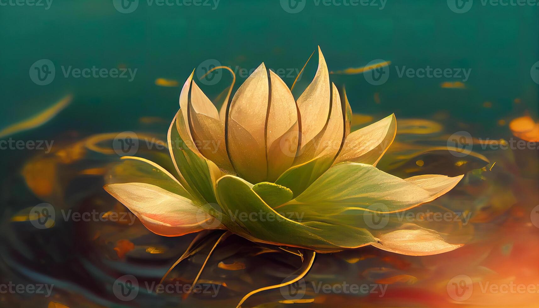 Star lotus flower in the pond. photo