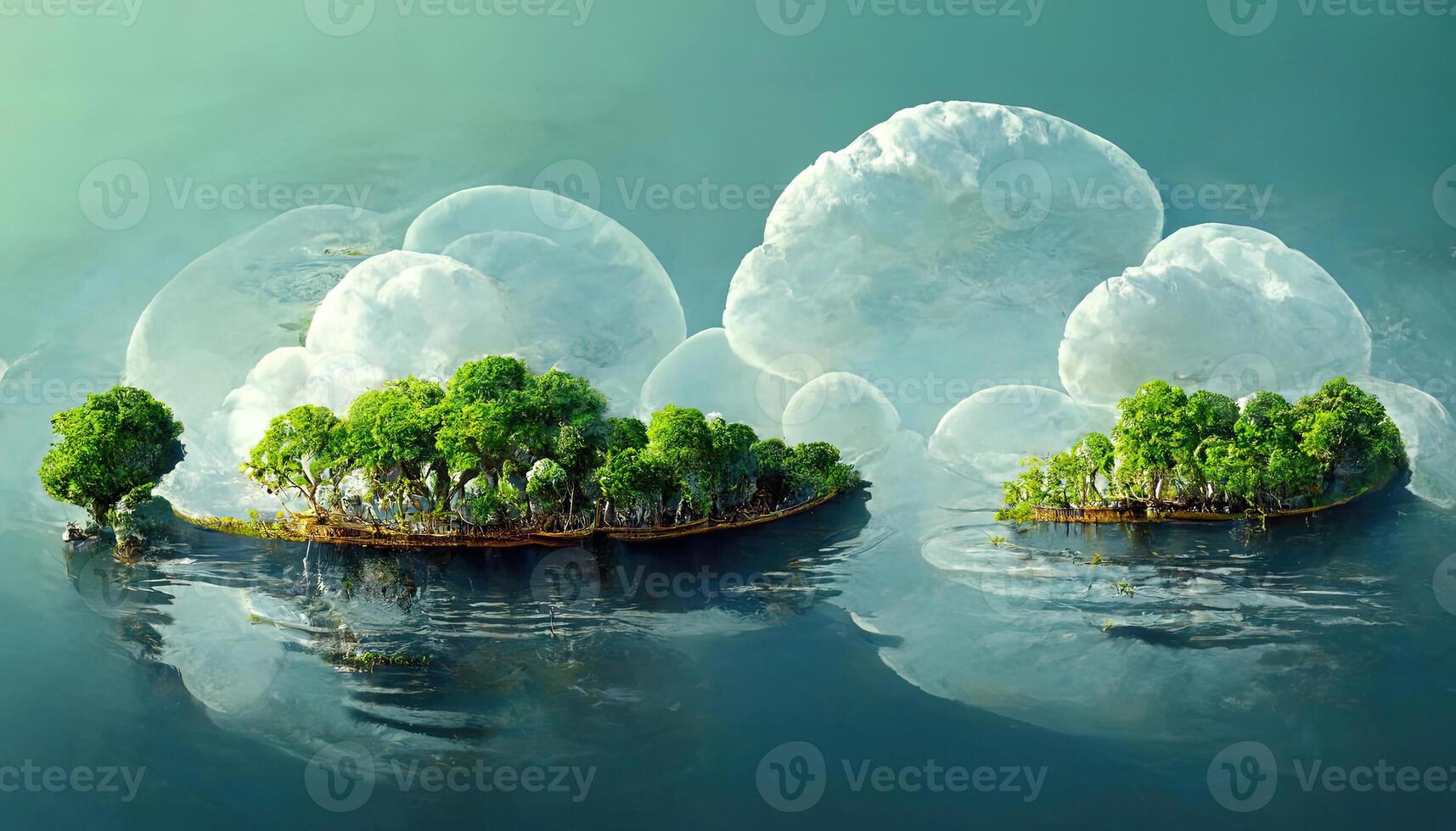 Flat island background design. photo