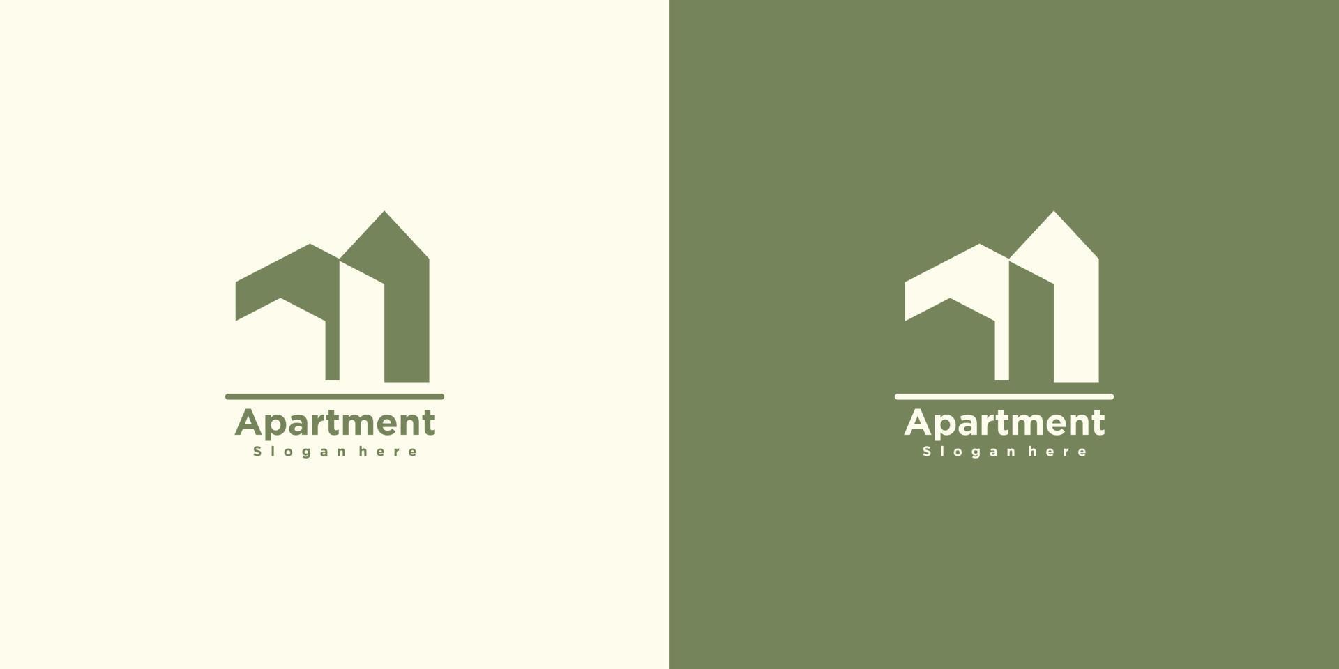 Apartment with modern creative logo design vector