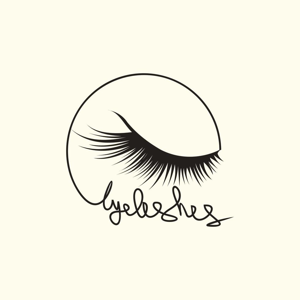 Eyelashes logo design with unique style for woman vector