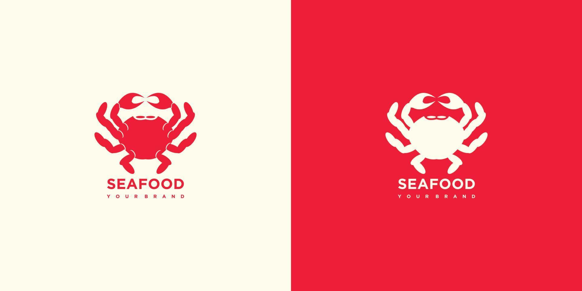 Crabs design logo for restaurant seafood concept vector