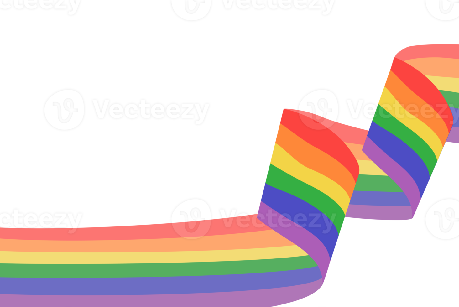 LGBT rainbow flag. Hand drawn Pride month symbol. Poster, banner template with copy space for text. PNG image isolated on transparent background