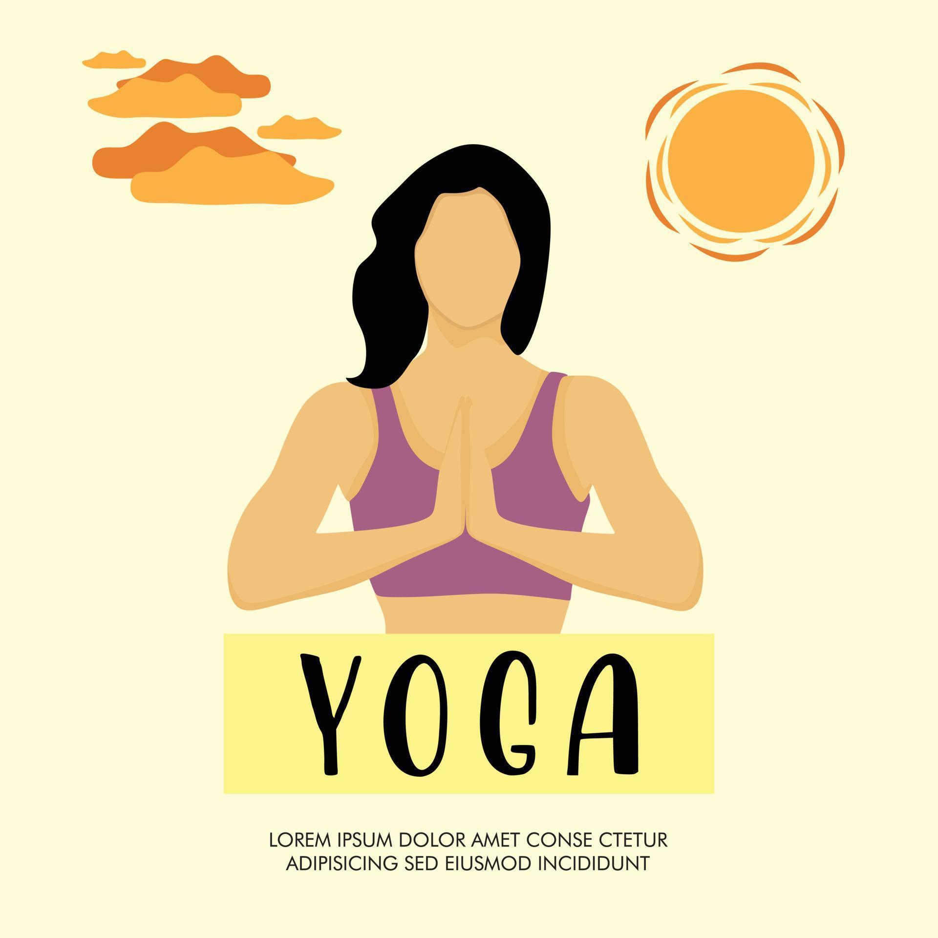 vector A poster for yoga with the words yoga on it and international