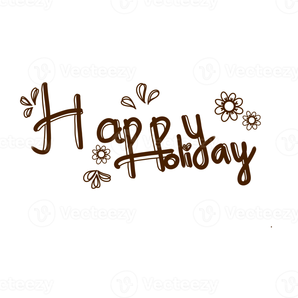 happy holiday text effect png