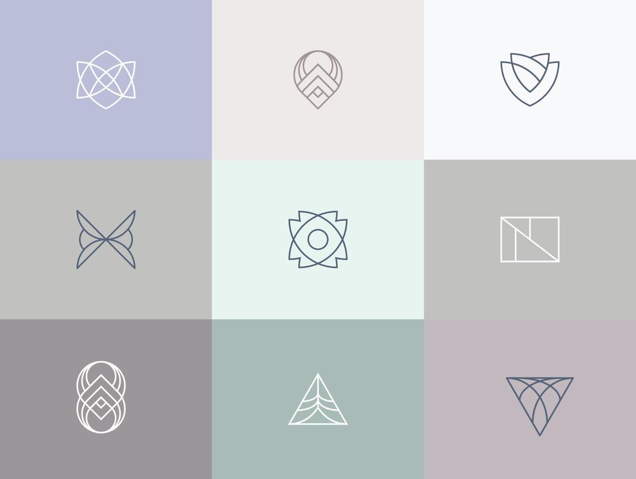 minimal logo designs set of nine concept for your business vector