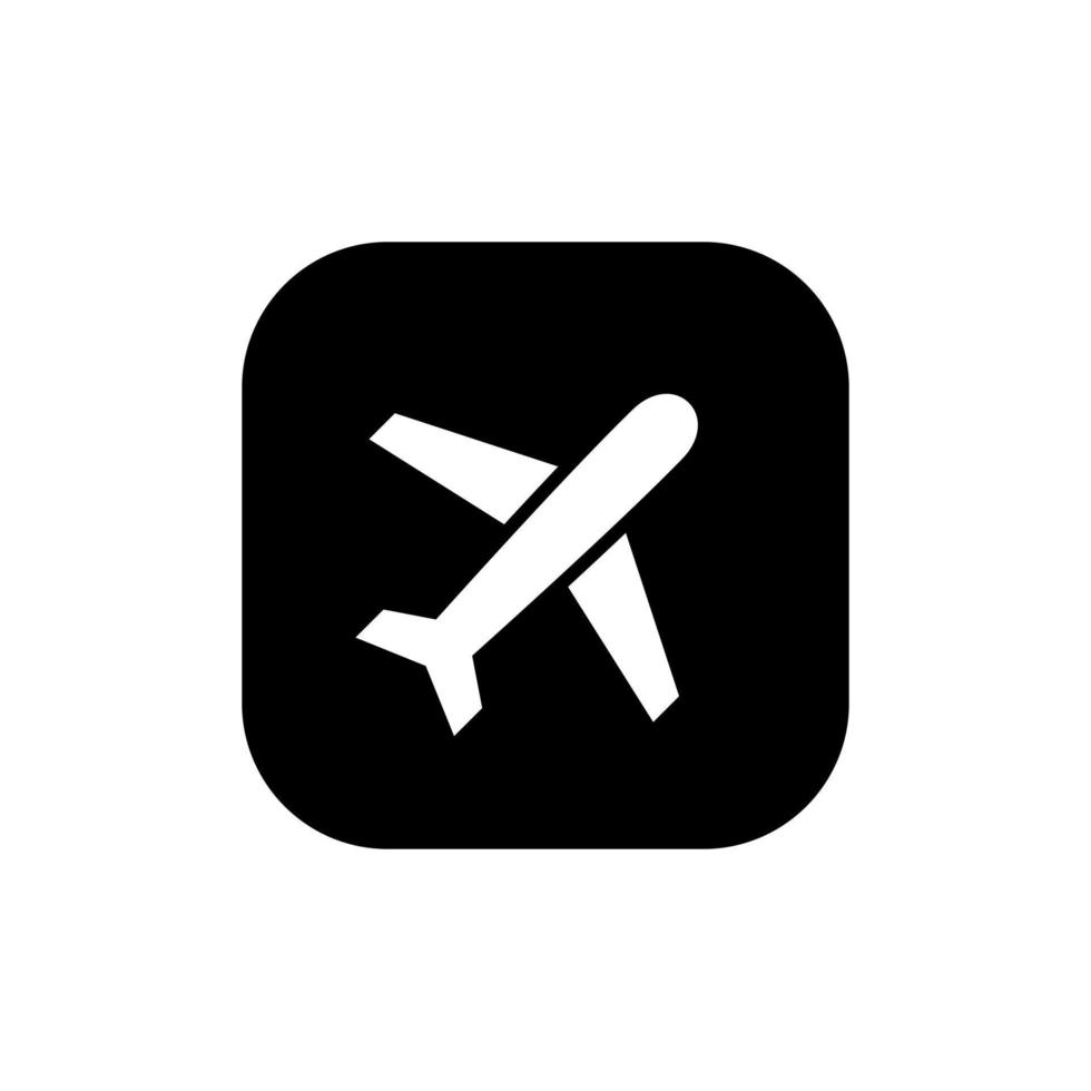 Plane, airplane icon vector isolated on square background