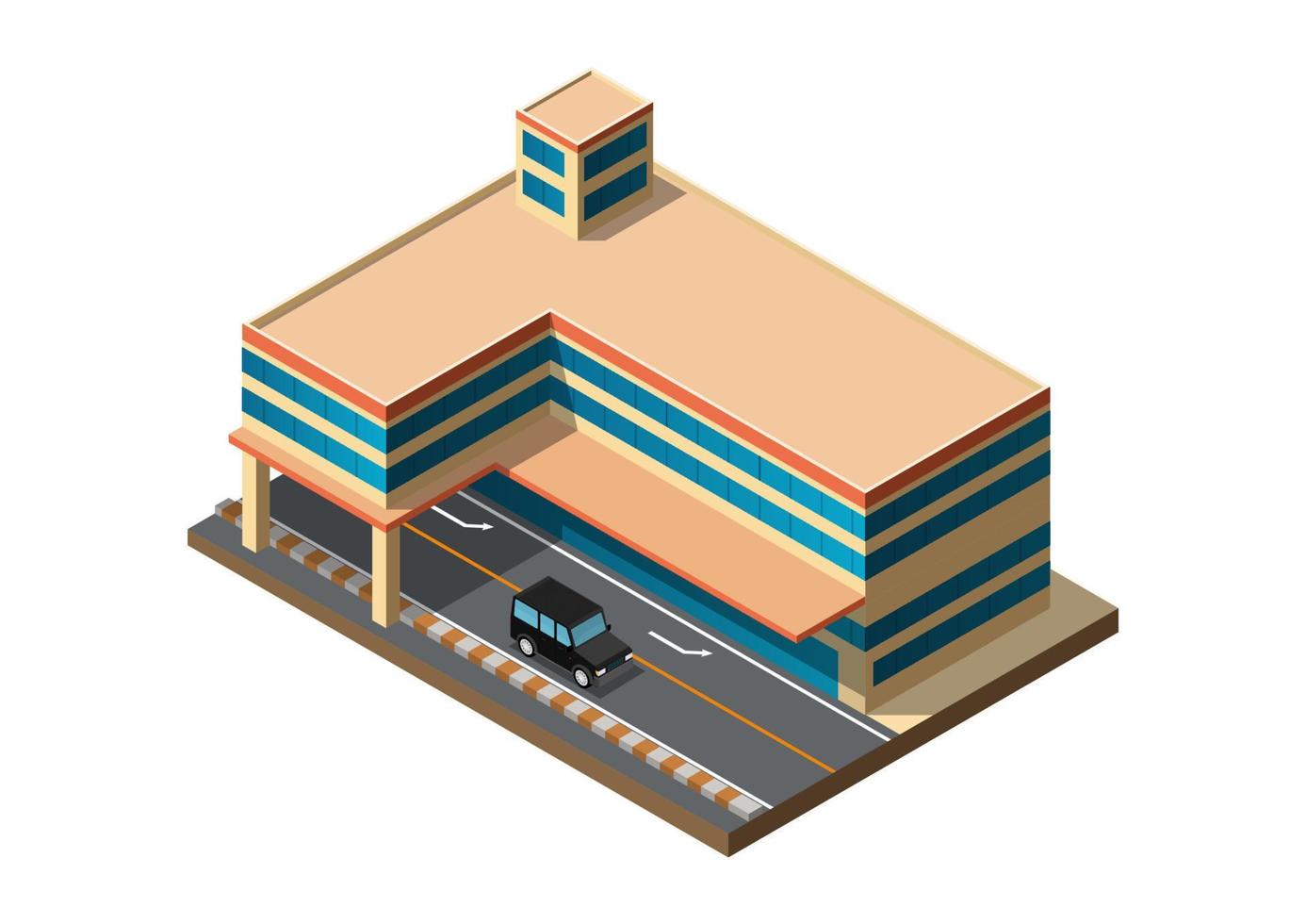 Business center or bus station building vector