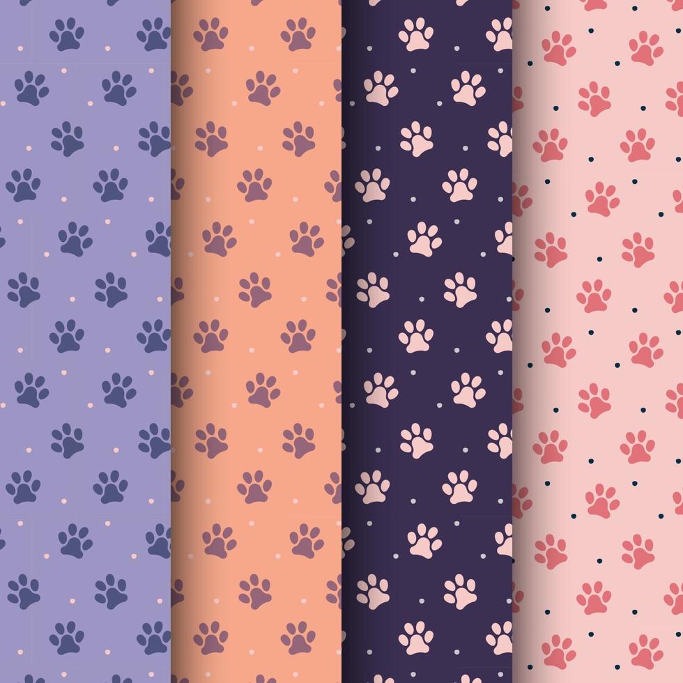 Pastel Colors Pattern With Pet Marks. Collection For Package, Textile, Backdrop. Vector Illustration