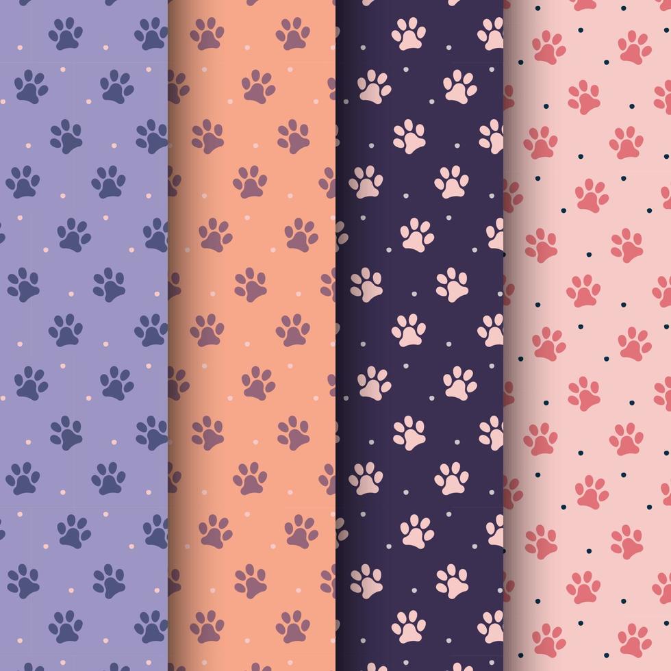 Pastel Colors Pattern With Pet Marks. Collection For Package, Textile, Backdrop. Vector Illustration