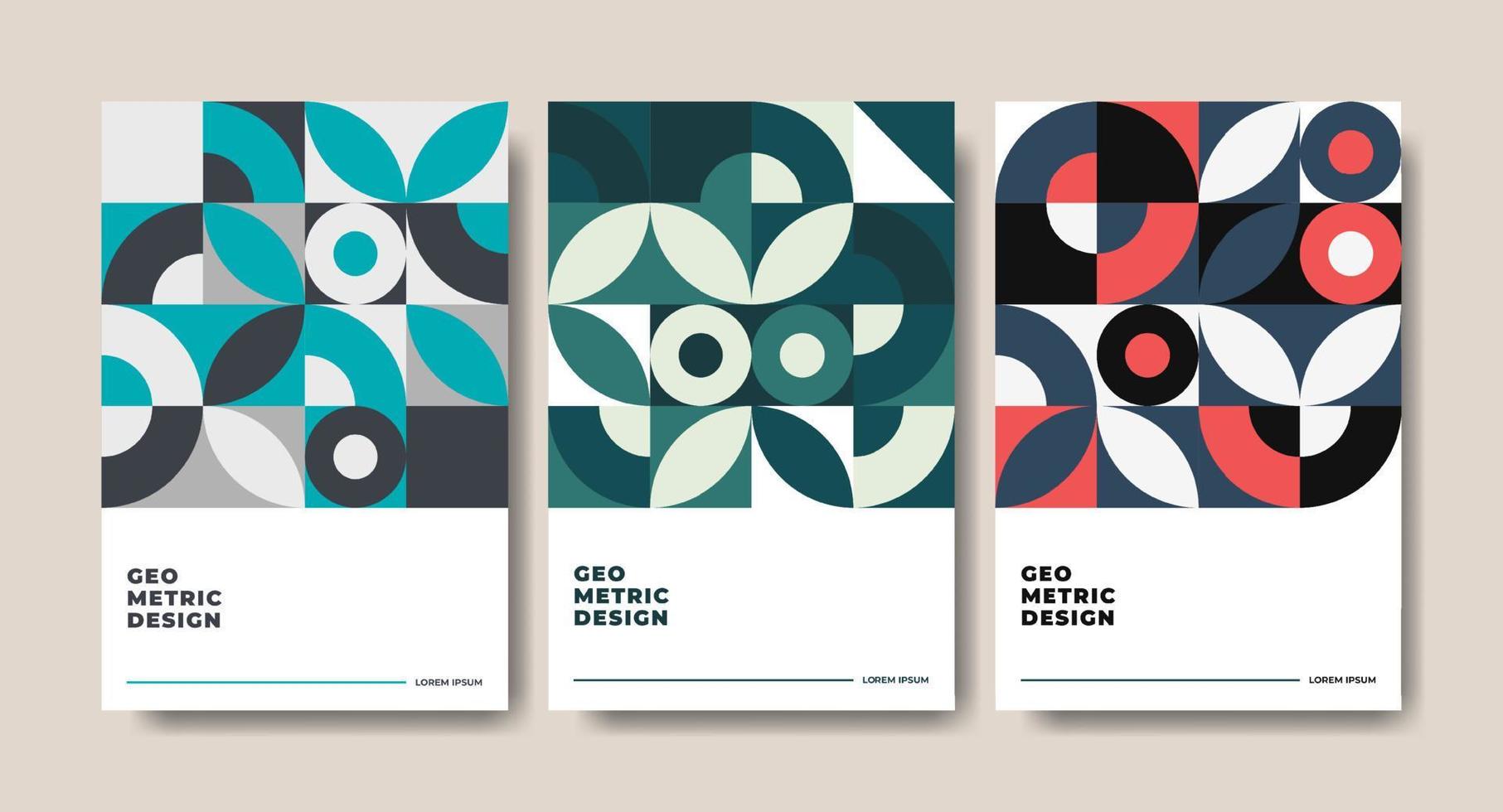 Set of geometric cover design. vector