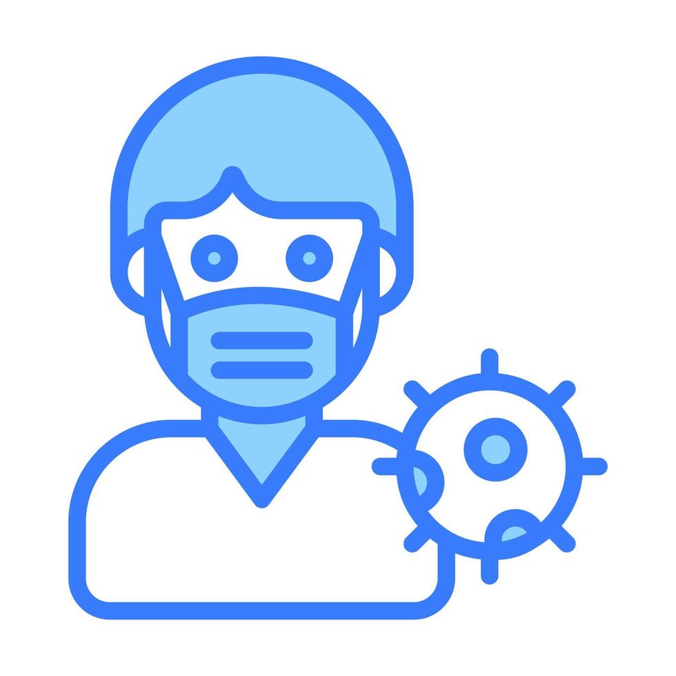 Man avatar wearing medical mask, vector design in trendy style