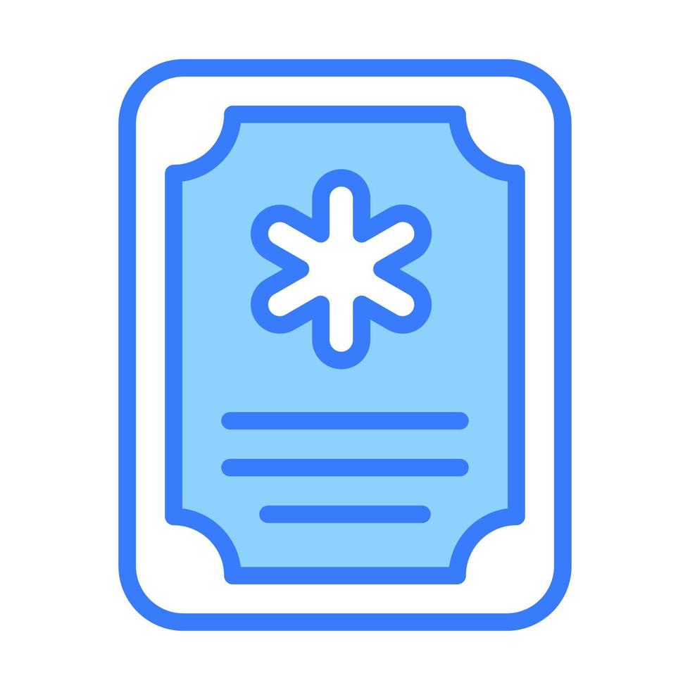 An official document, beautiful design of medical certificate, vector icon