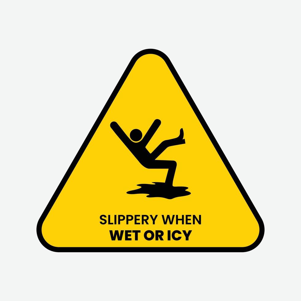 Wet floor sign with falling man vector