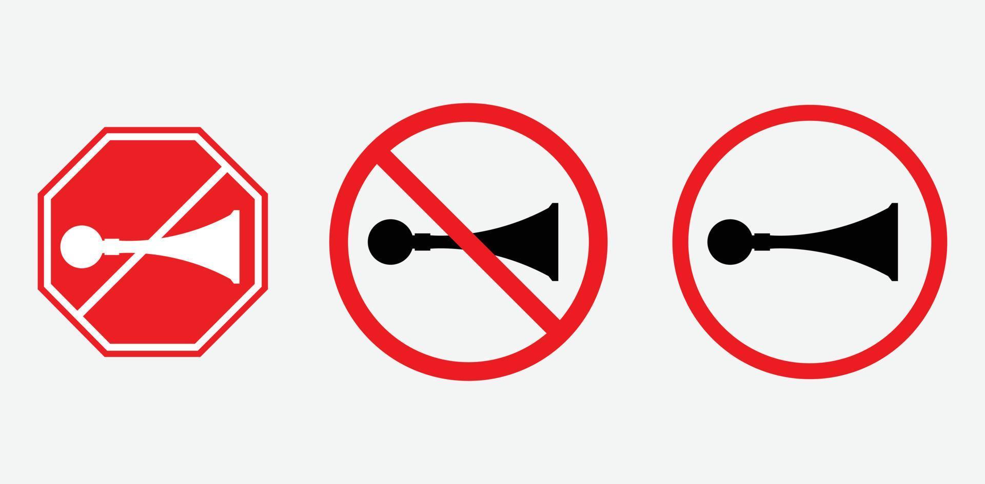 Vector forbidden sign horn makes a loud sound no noise sign