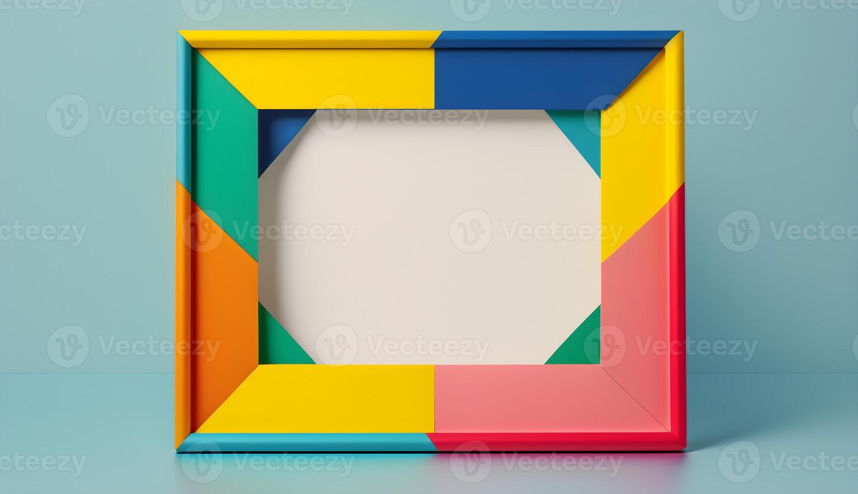 empty photo frame geometric colorful retro modern minimalist .