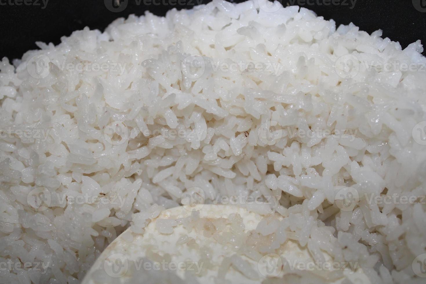 photo of white rice in the basin