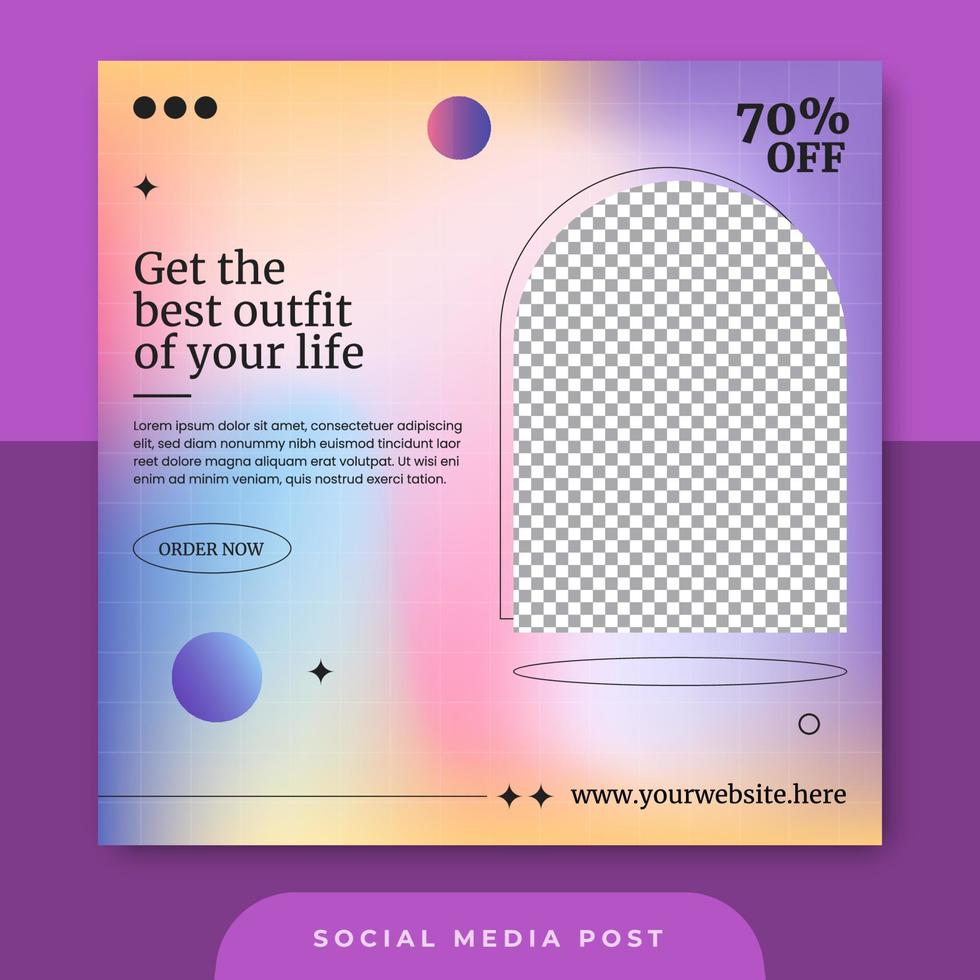 Gradient fashion sale social media template vector