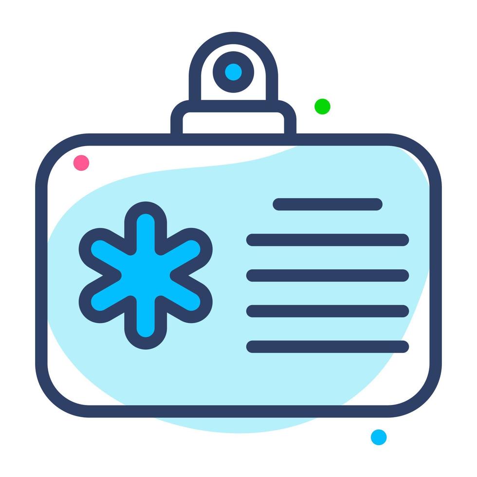 Beautiful icon of medical card, employee id card, hospital pass vector