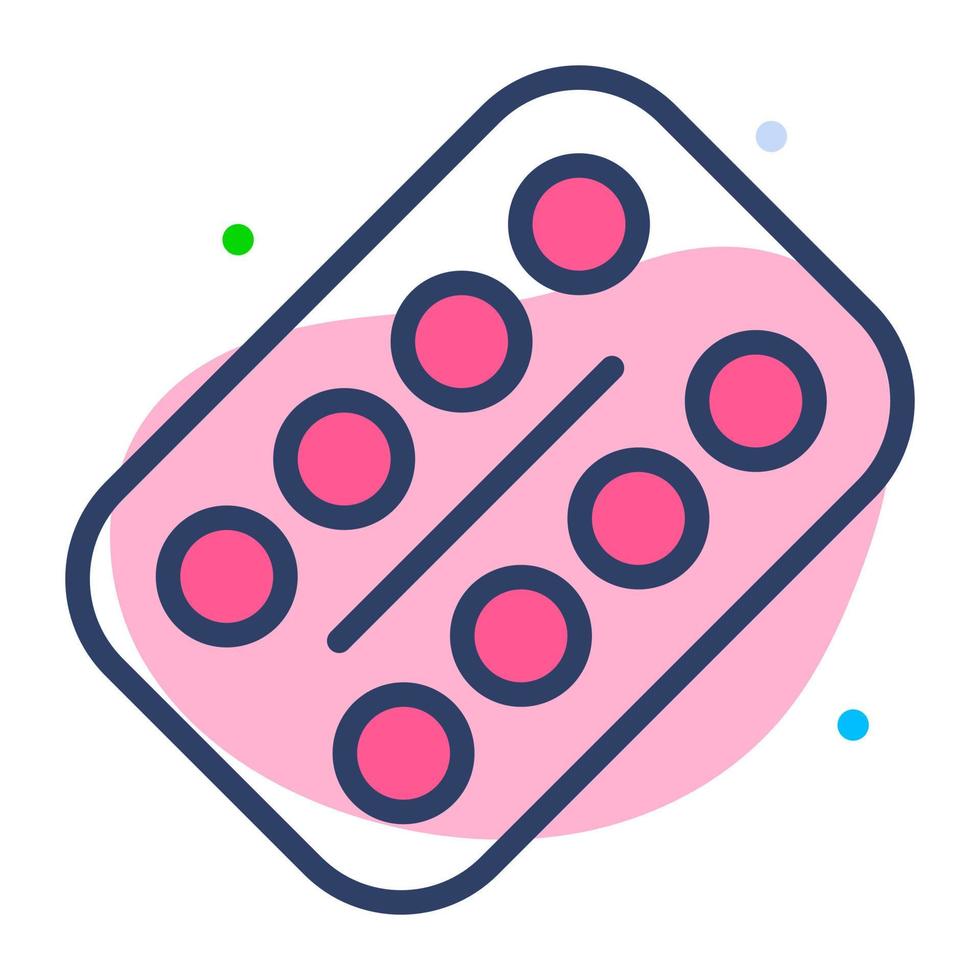 A beautiful icon of tablets strip, medical pills in editable style for healthcare vector
