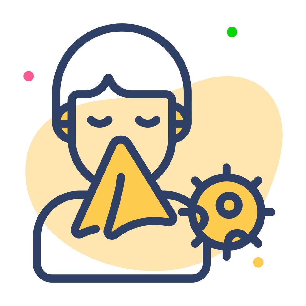 An amazing style of sneezing vector modern design of flu