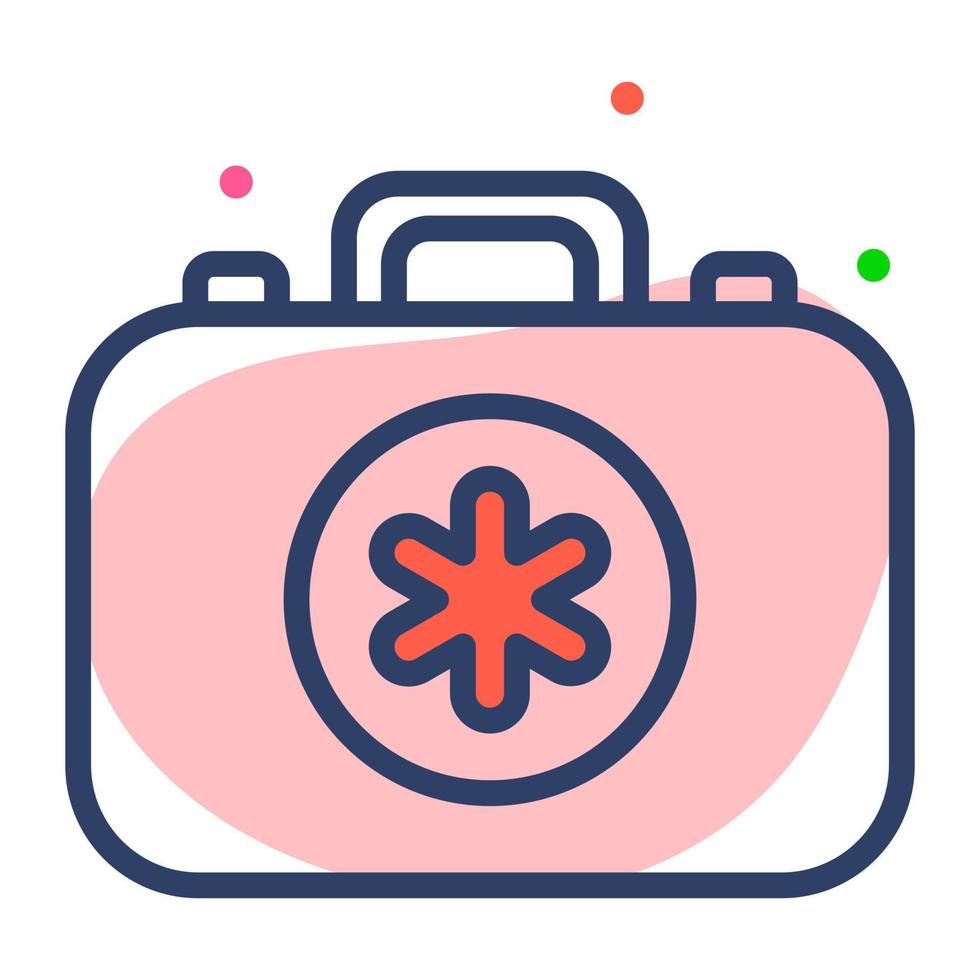 An icon of first aid kit for emergency, medical kit vector