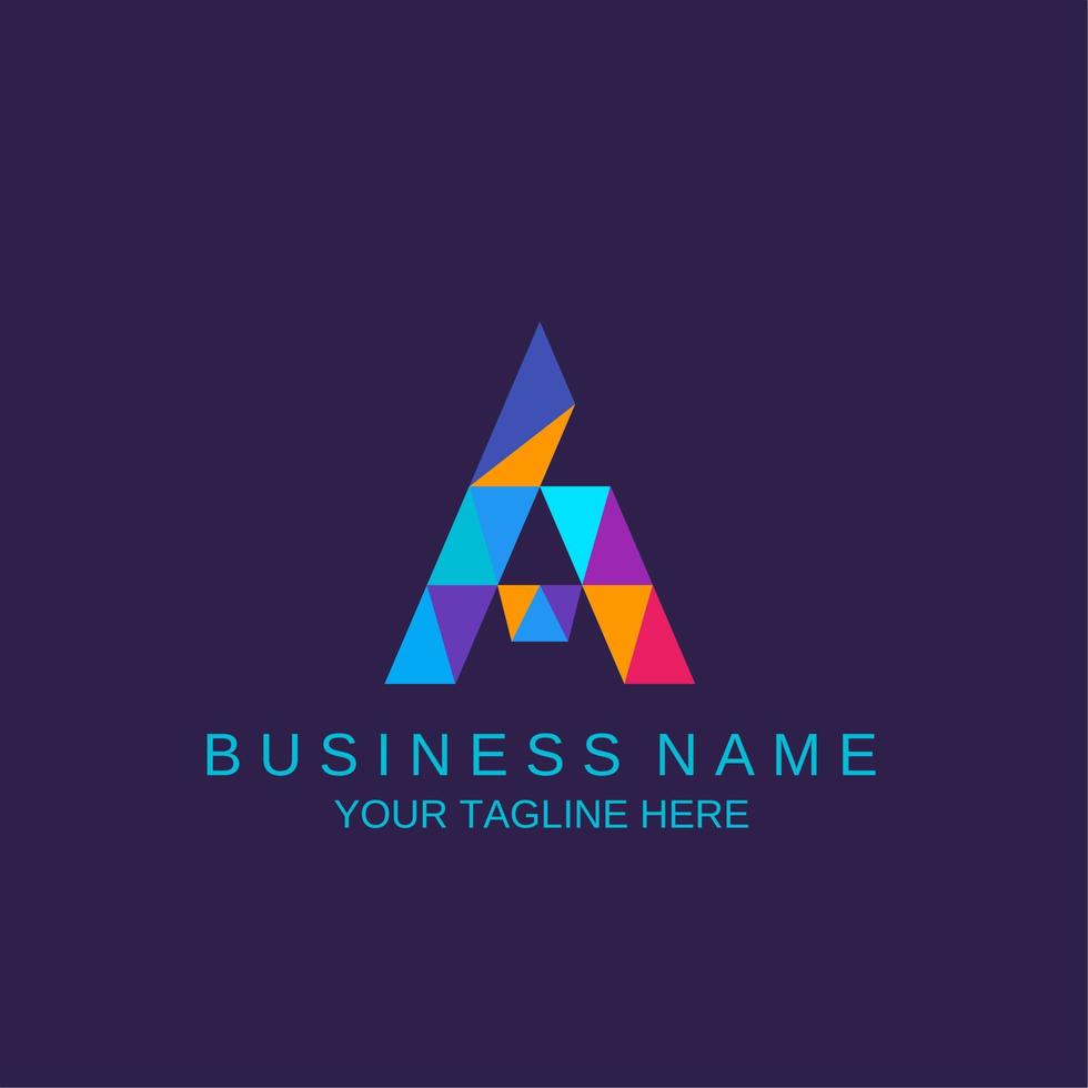 Modern Business and Company Logo. Colorful A Letter Luxury Logo Design Template, geometric A letter sign logo design. vector