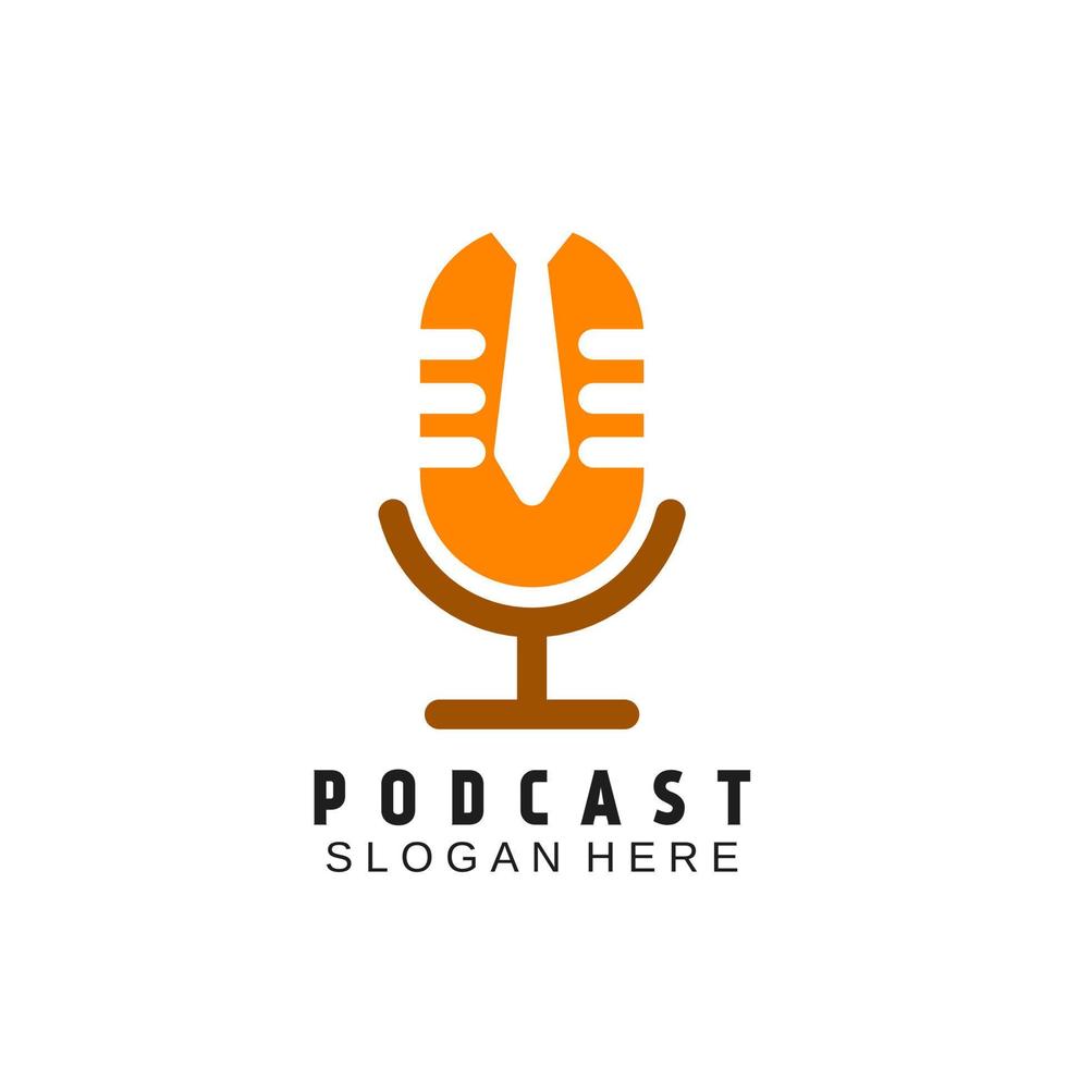 Podcasts logo. Podcast Icon And Tie, A Very Elegant Logo. vector