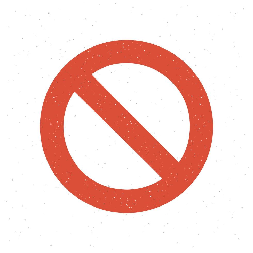 Vector illustration. General prohibition sign. Red circle with a red diagonal line through it. International no symbol. Graphic design with contour. Isolated on white background 23808961 Vector Art at...