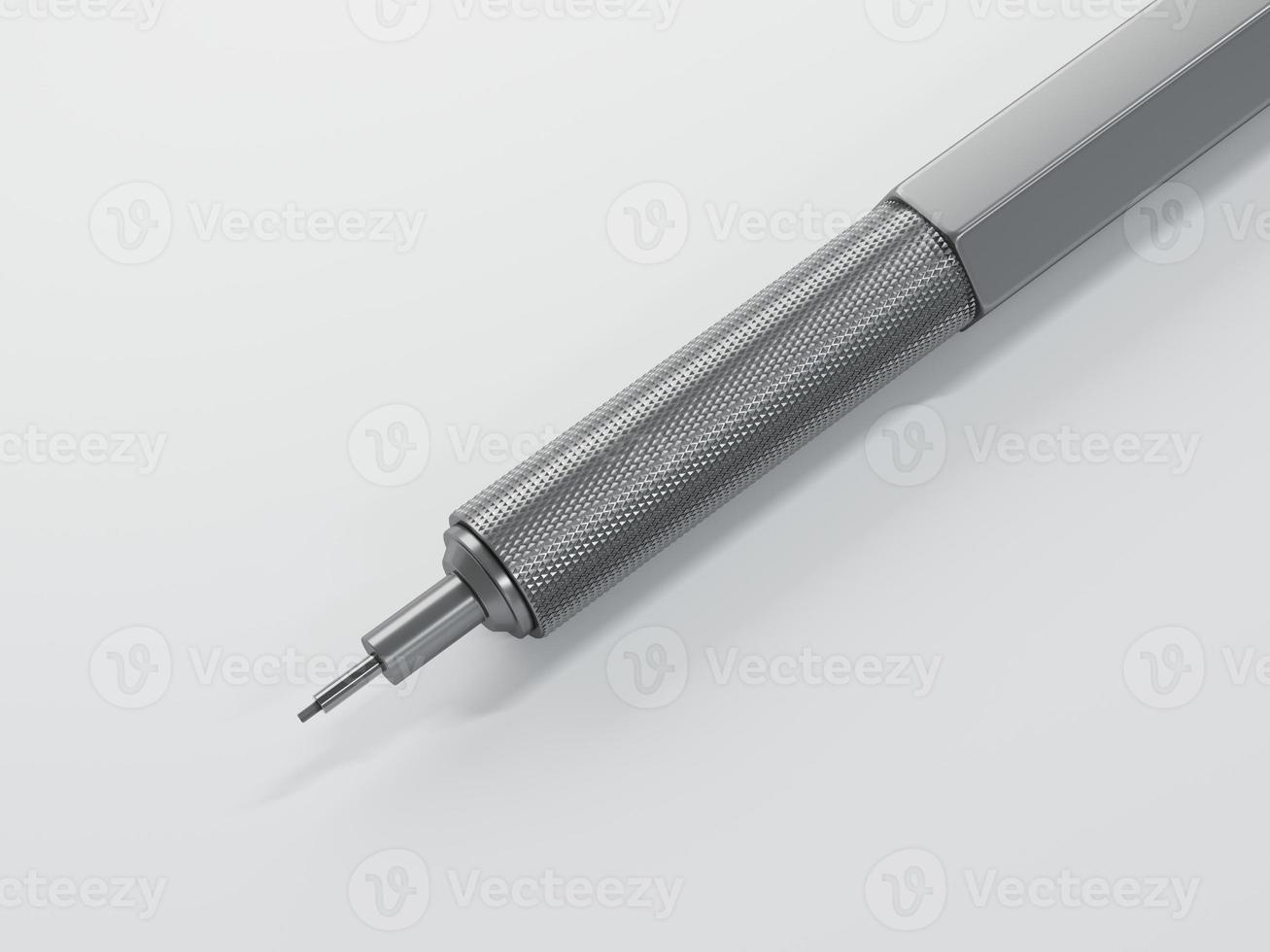 3D Rendering Mechanic Pencil on White Background, Pencil on Isol photo