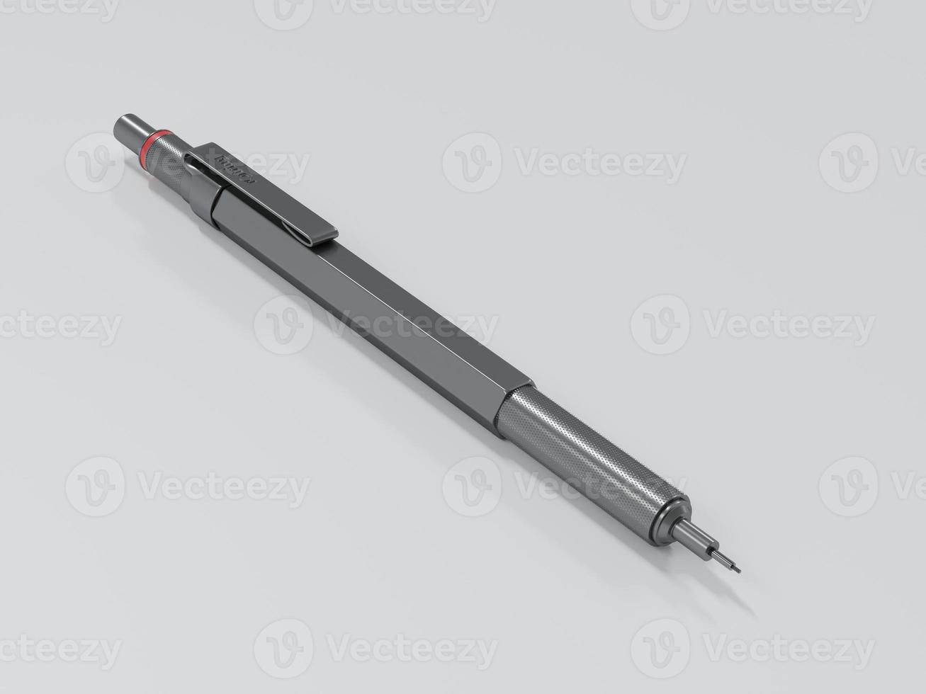 3D Rendering Mechanic Pencil on White Background, Pencil on Isol photo